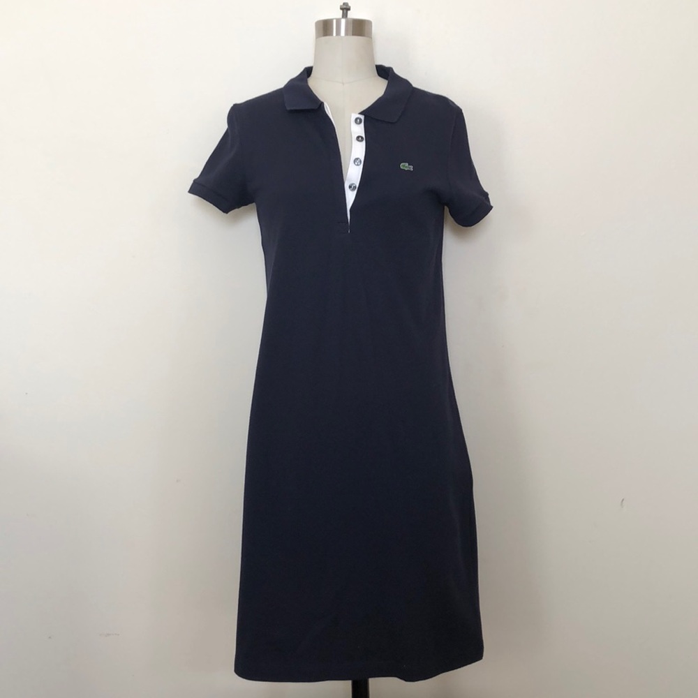 NWT Lacoste Pique Stretch Navy Polo Tennis Dress